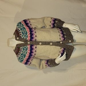Vintage Wool Multi Color Cardigan Small